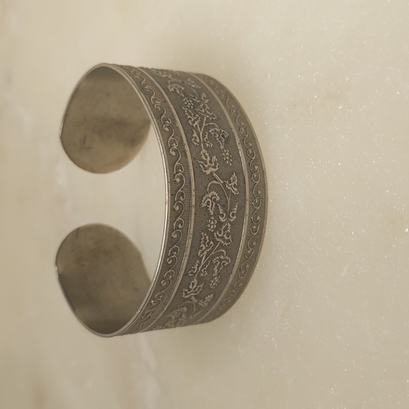 BOGO! Silver Tone Scroll Stamped Cuff Bracelet - Picture 9 of 11